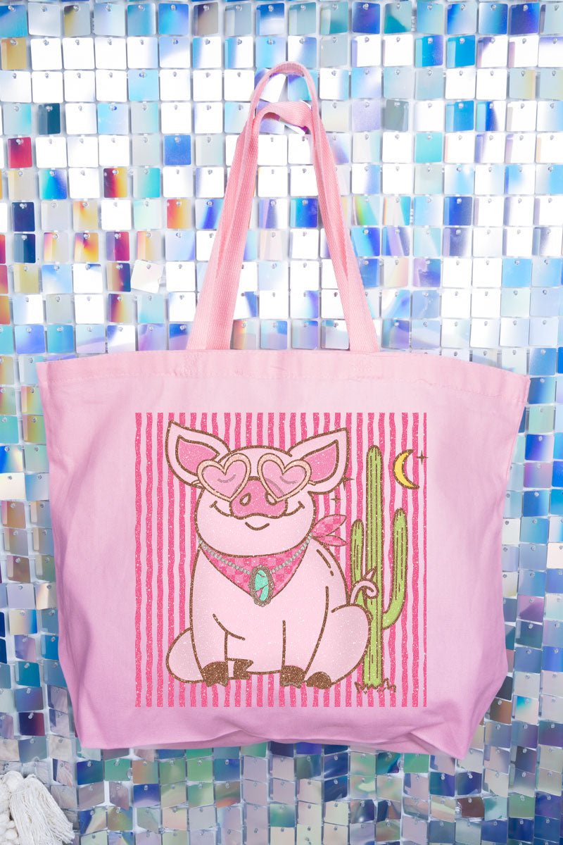 Desert Diva Piggy Canvas Jumbo Tote - Wholesale Accessory Market