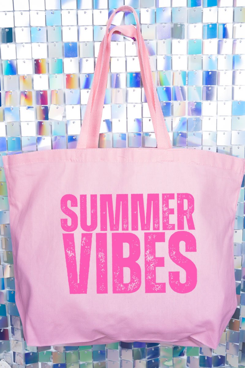 Distressed Summer Vibes Canvas Jumbo Tote - Wholesale Accessory Market