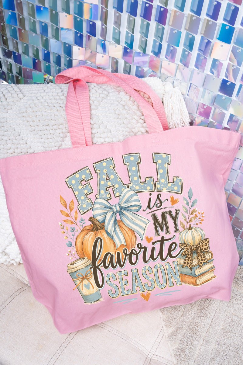 Fall Season Charm Canvas Jumbo Tote - Wholesale Accessory Market
