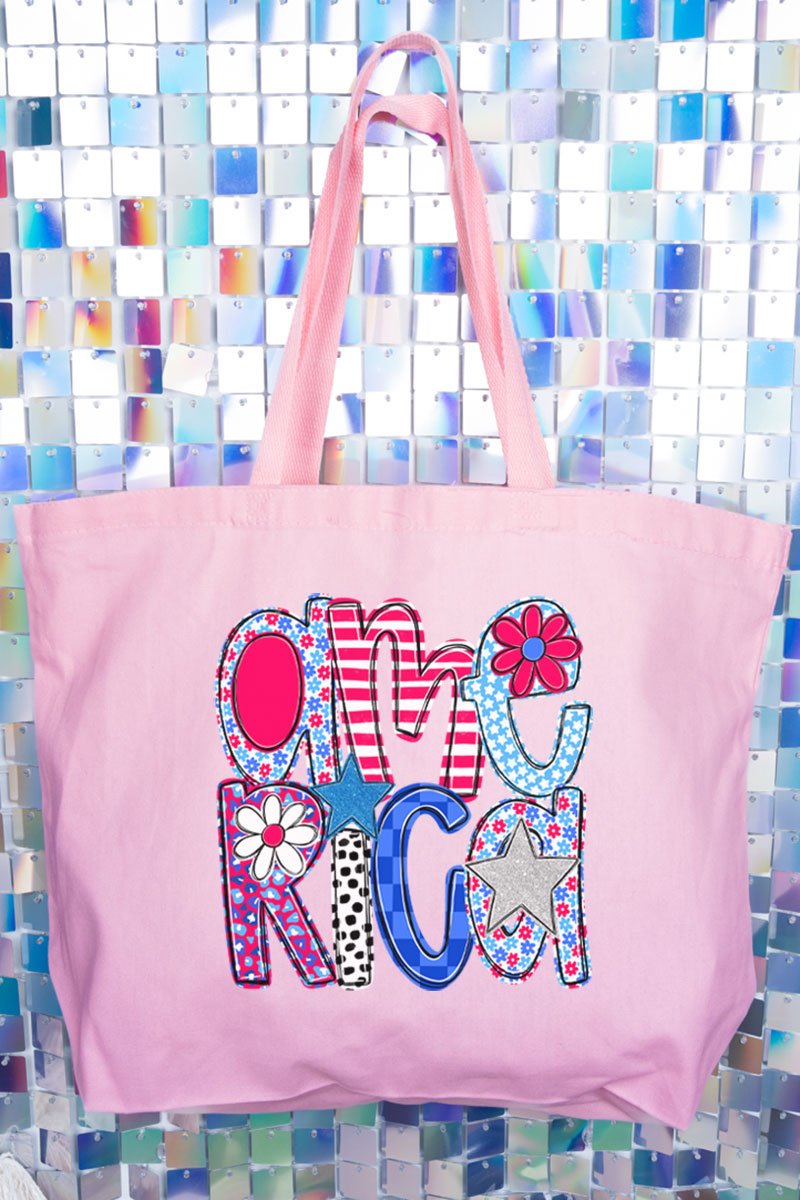 Funky Letters America Canvas Jumbo Tote - Wholesale Accessory Market