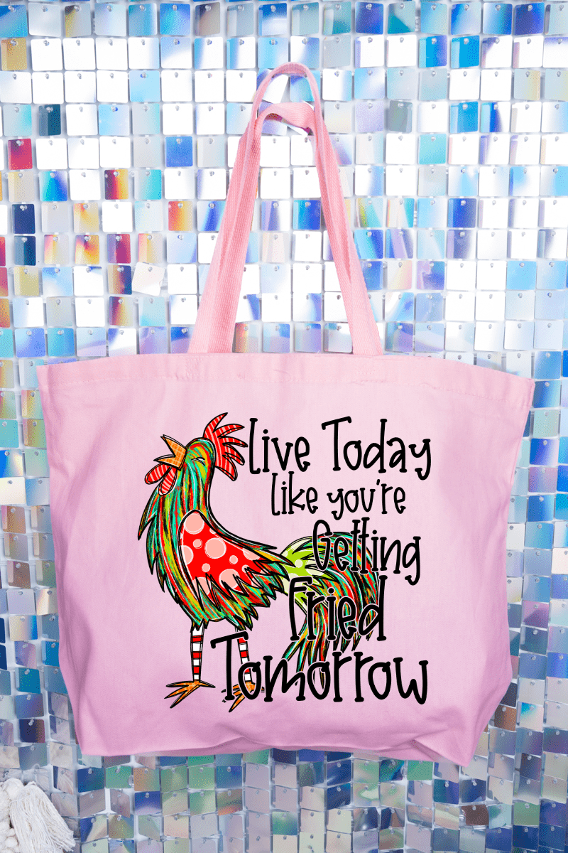 Getting Fried Tomorrow Canvas Jumbo Tote - Wholesale Accessory Market