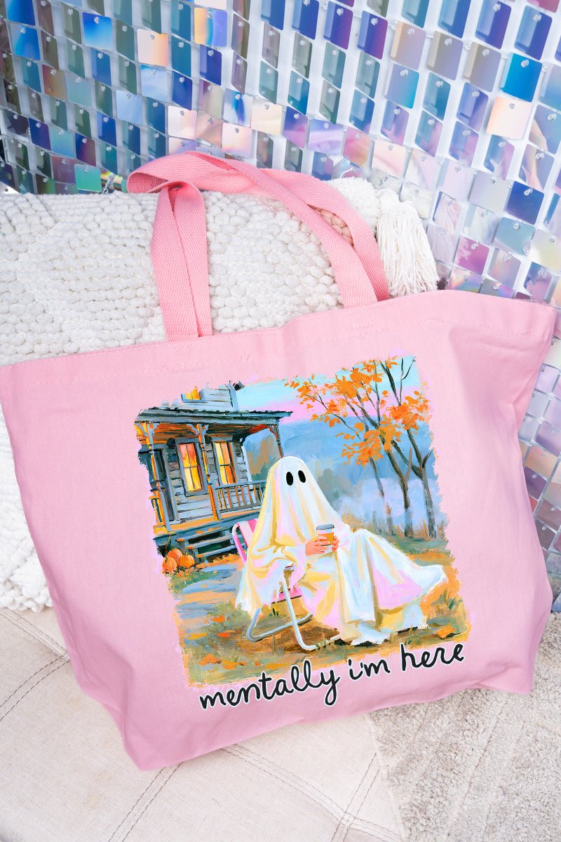 Ghost Mentally I'm Here Canvas Jumbo Tote - Wholesale Accessory Market