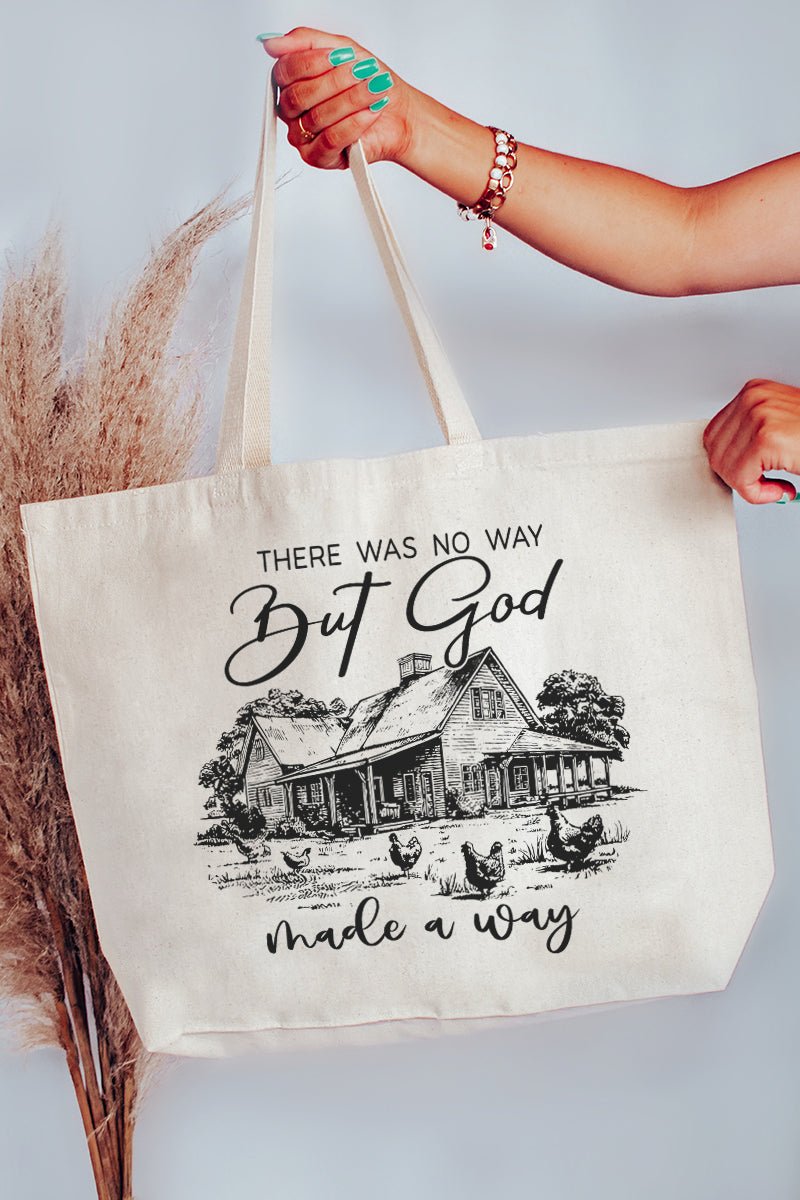 God Made A Way Canvas Jumbo Tote - Wholesale Accessory Market