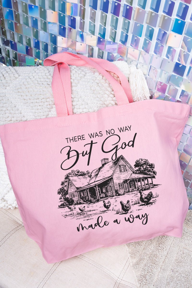 God Made A Way Canvas Jumbo Tote - Wholesale Accessory Market