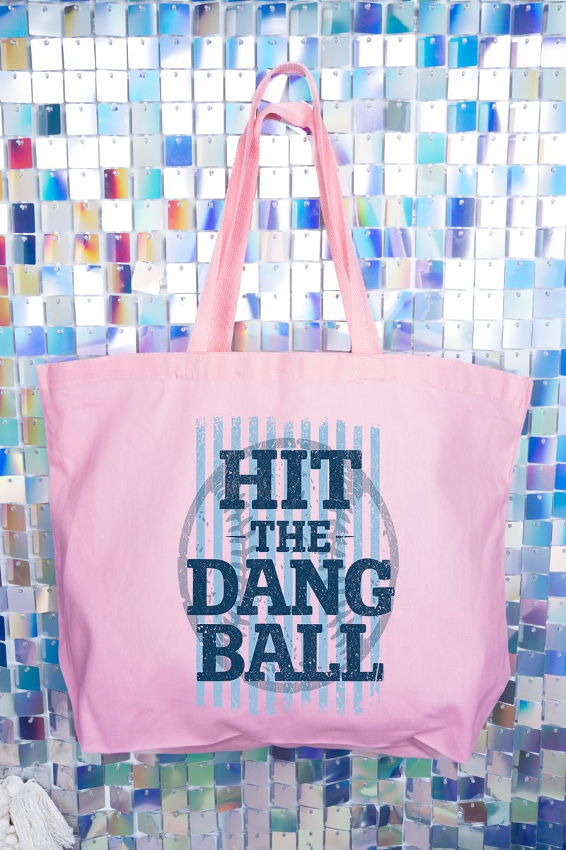 Hit The Dang Ball Canvas Jumbo Tote - Wholesale Accessory Market