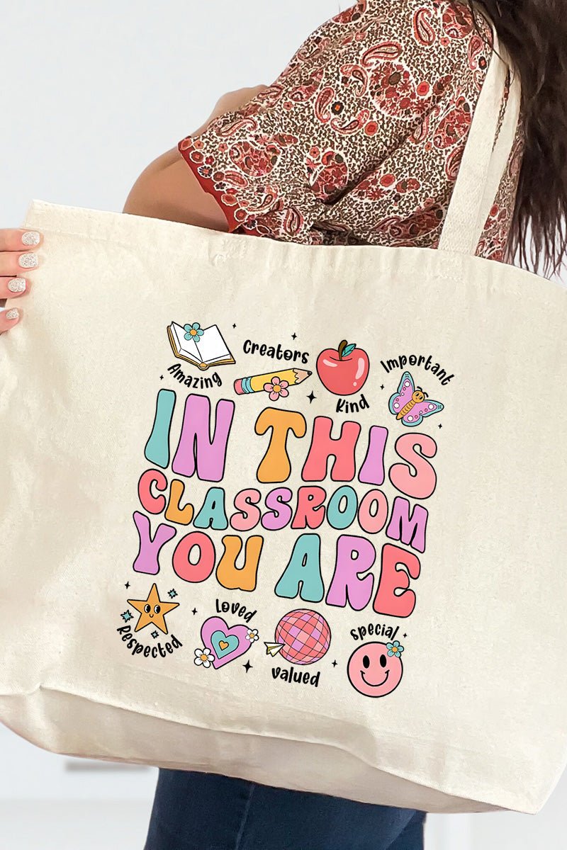 In The Classroom Canvas Jumbo Tote - Wholesale Accessory Market