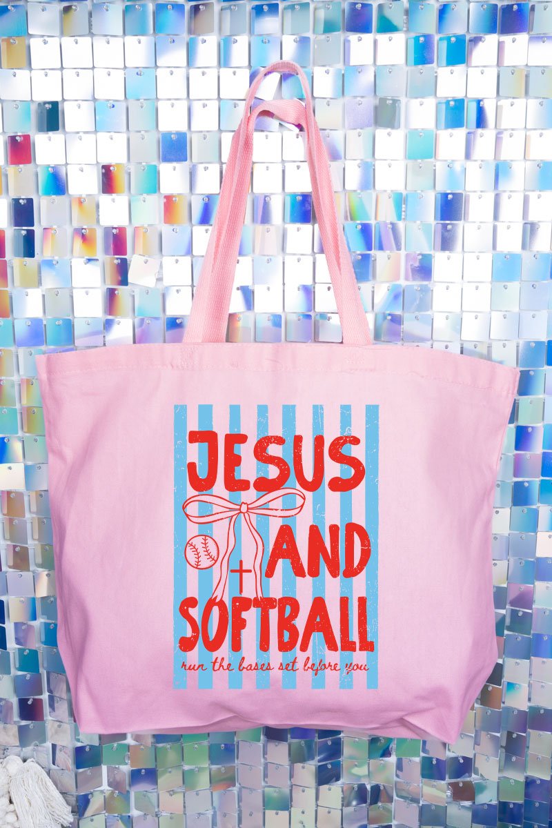Jesus And Softball Canvas Jumbo Tote - Wholesale Accessory Market