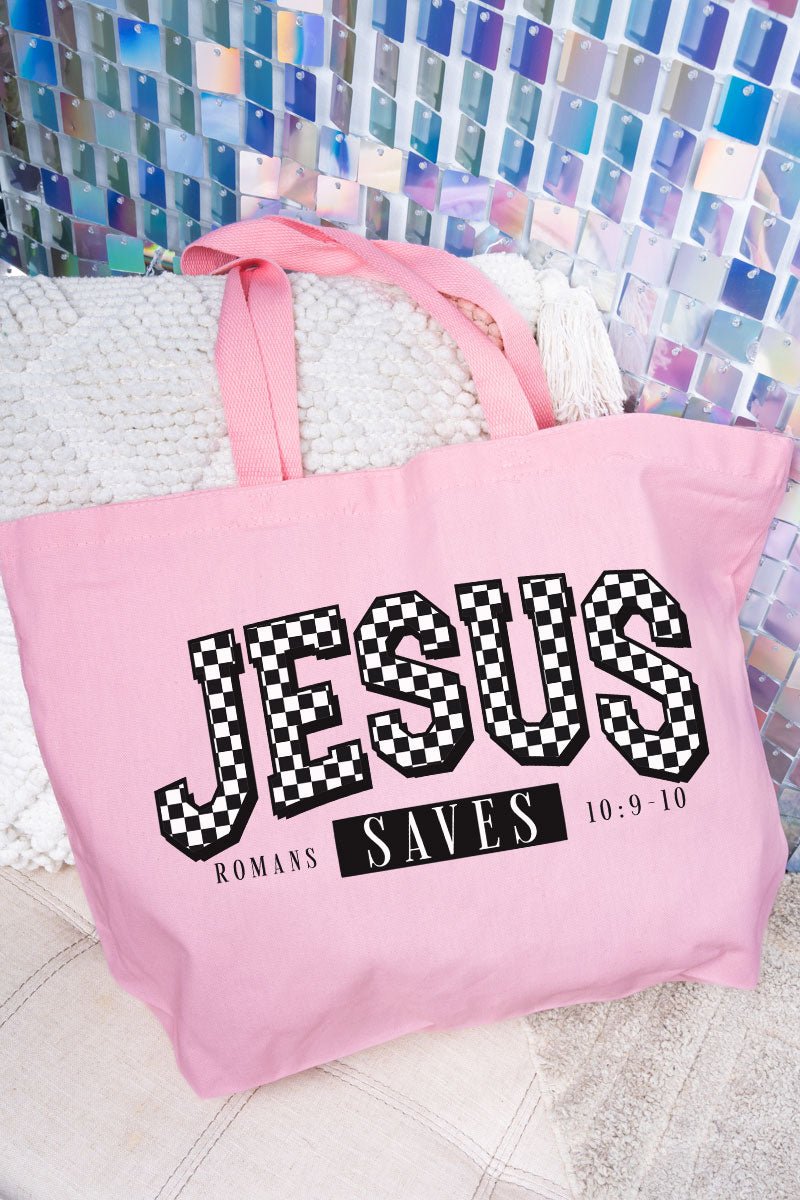Jesus Saves Canvas Jumbo Tote - Wholesale Accessory Market