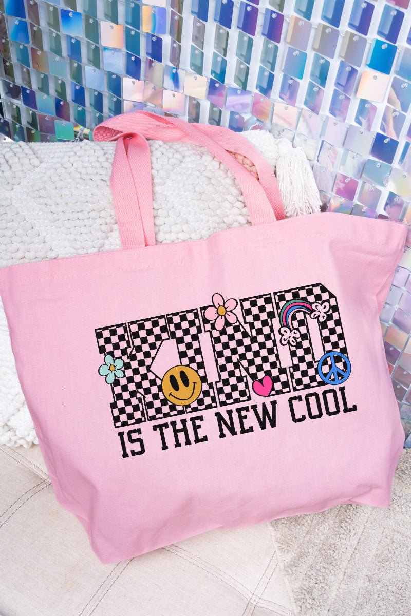 Kind Is The New Cool Canvas Jumbo Tote - Wholesale Accessory Market