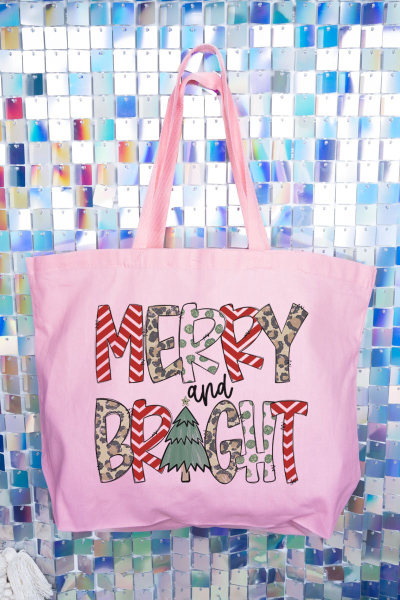 Leopard Merry And Bright Canvas Jumbo Tote - Wholesale Accessory Market