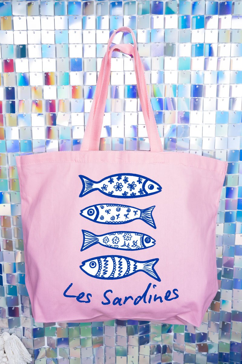 Les Sardines Canvas Jumbo Tote - Wholesale Accessory Market