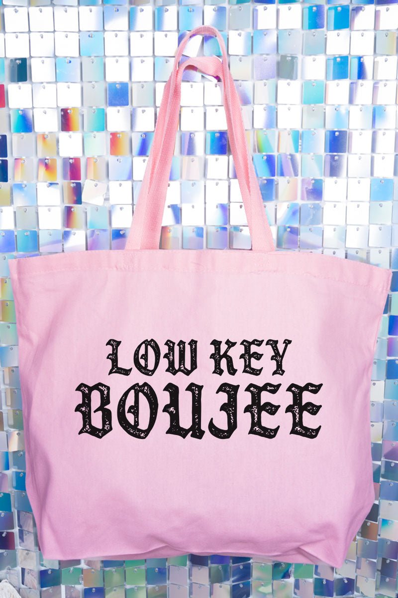 Low Key Boujee Canvas Jumbo Tote - Wholesale Accessory Market