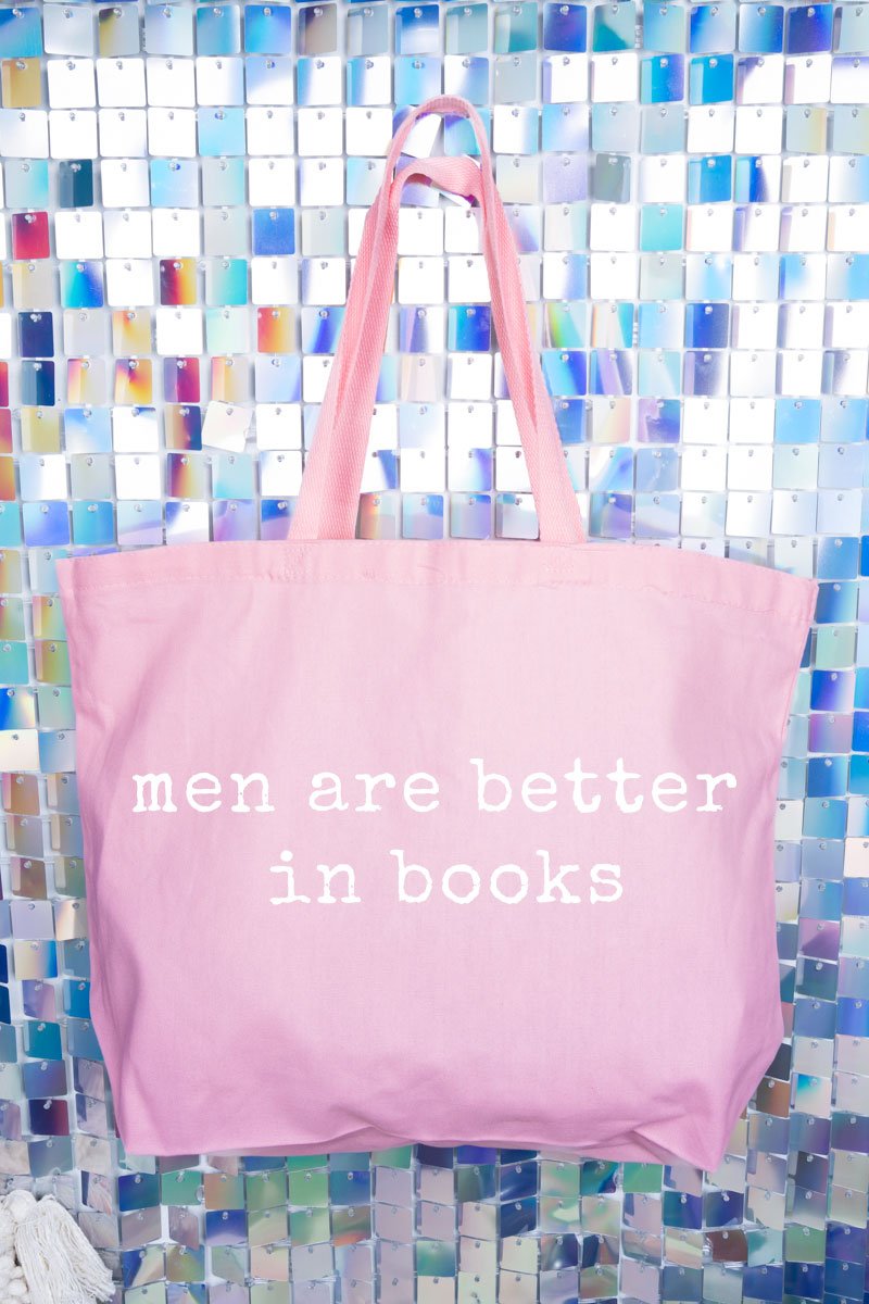 Men Are Better In Books Canvas Jumbo Tote - Wholesale Accessory Market