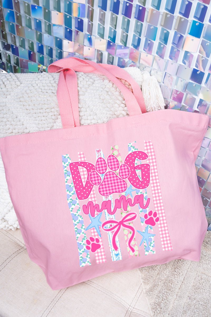 Pawfectly Pink Dog Mama Canvas Jumbo Tote - Wholesale Accessory Market