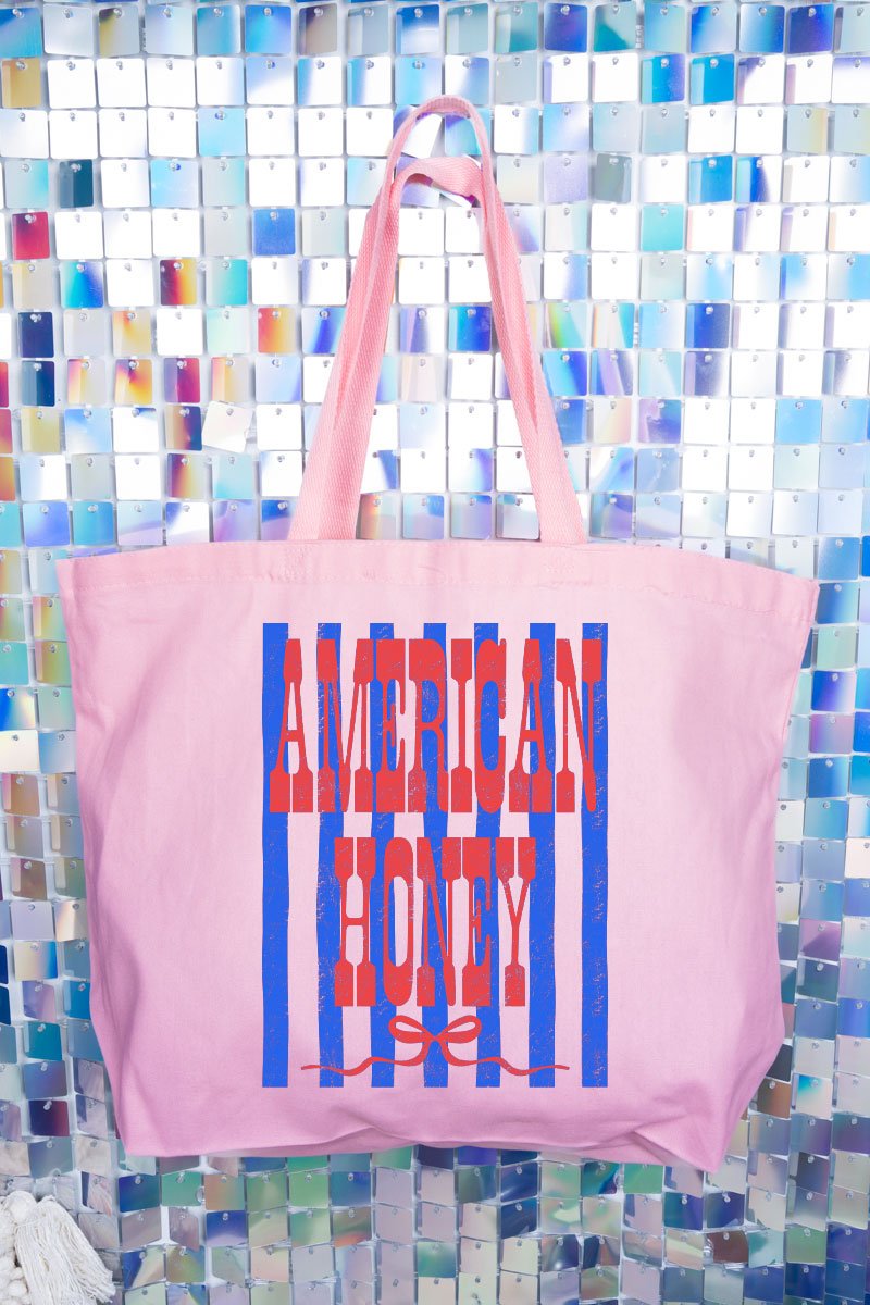 Red American Honey Energy Canvas Jumbo Tote - Wholesale Accessory Market