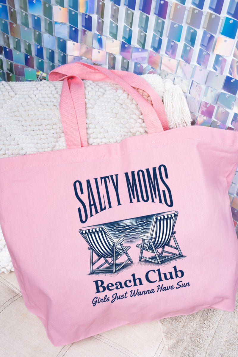 Salty Moms Beach Club Canvas Jumbo Tote - Wholesale Accessory Market