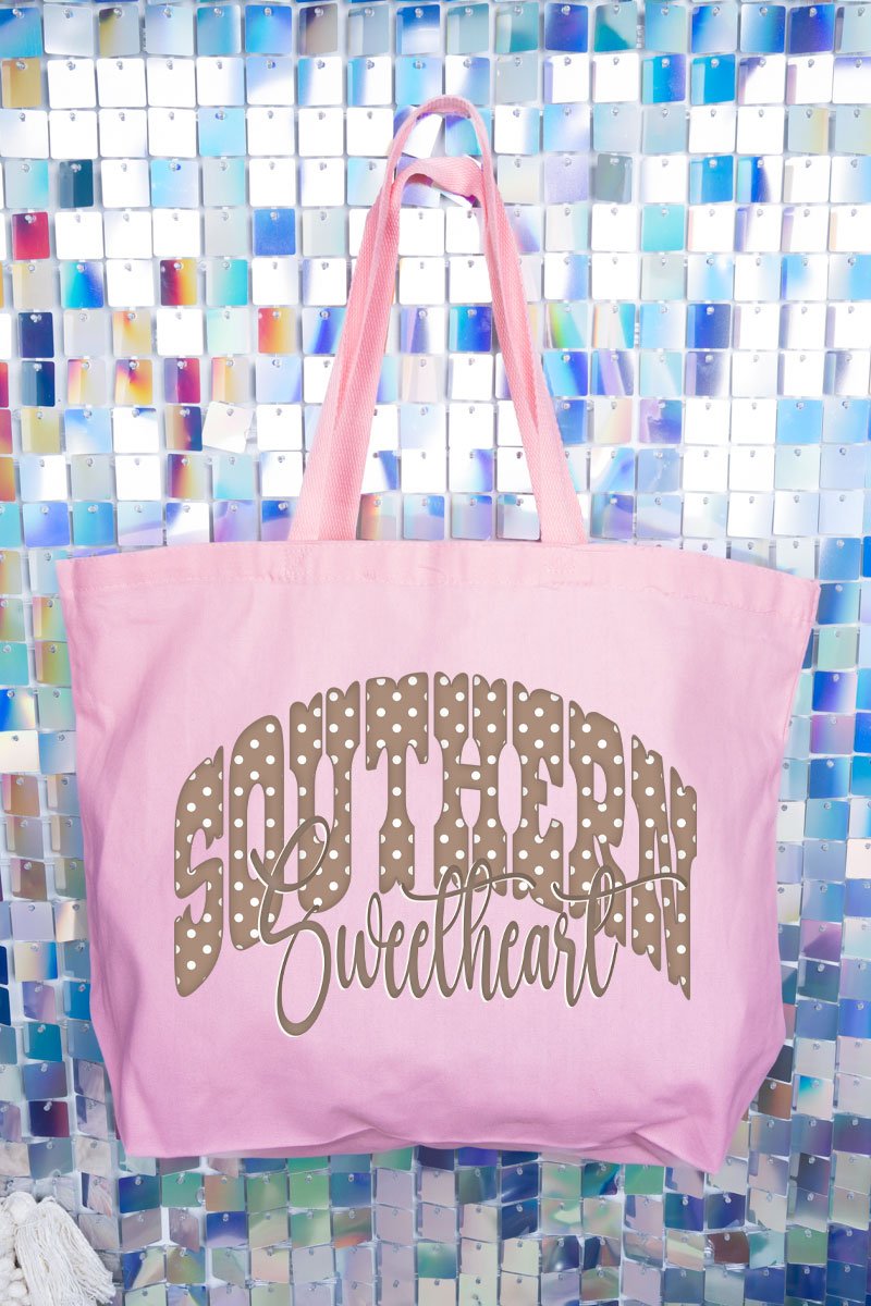 Southern Sweetheart Canvas Jumbo Tote - Wholesale Accessory Market