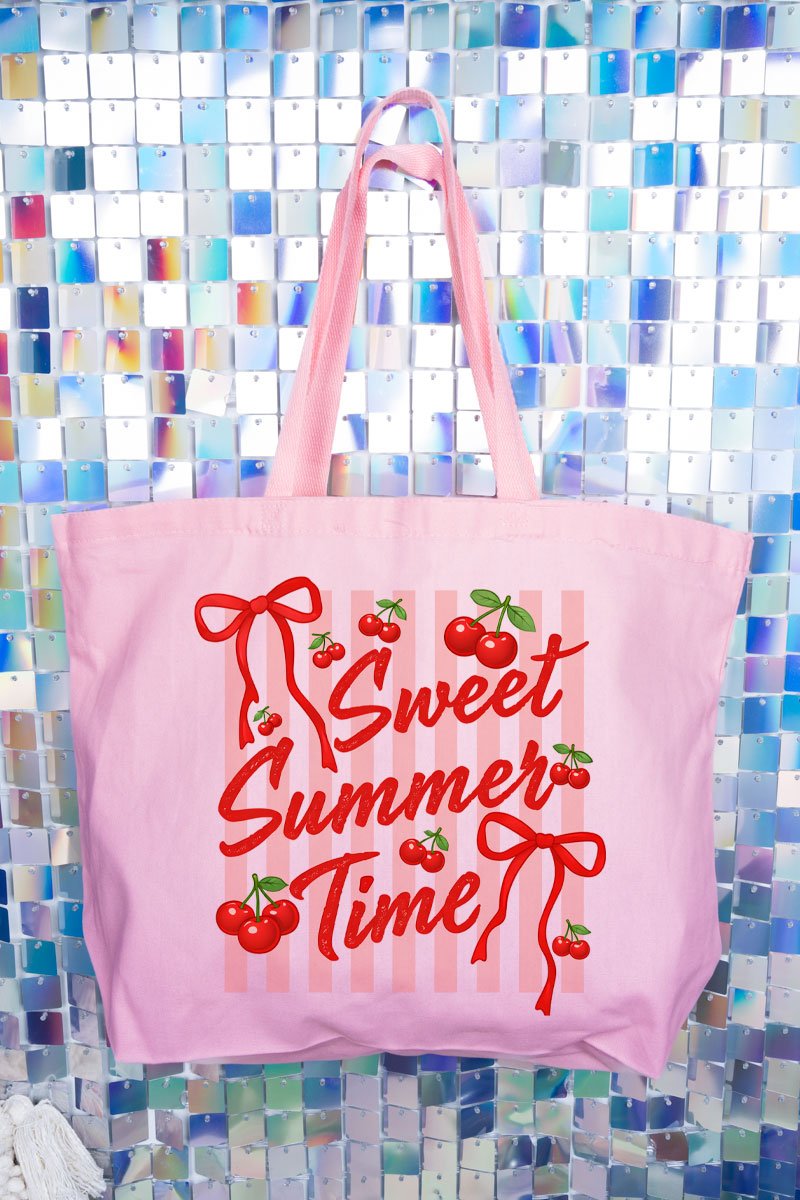Sweet Summer Time Canvas Jumbo Tote - Wholesale Accessory Market