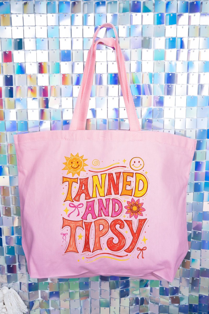 Tanned And Tipsy State Of Mind Canvas Jumbo Tote - Wholesale Accessory Market