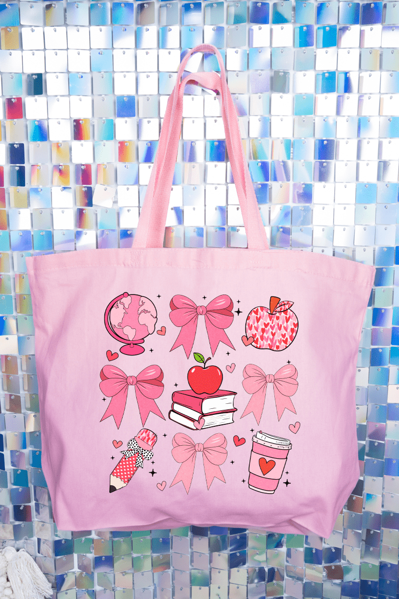 Teacher Love Canvas Jumbo Tote - Wholesale Accessory Market