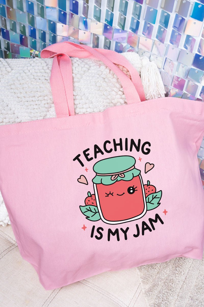 Teaching Is My Jam Canvas Jumbo Tote - Wholesale Accessory Market
