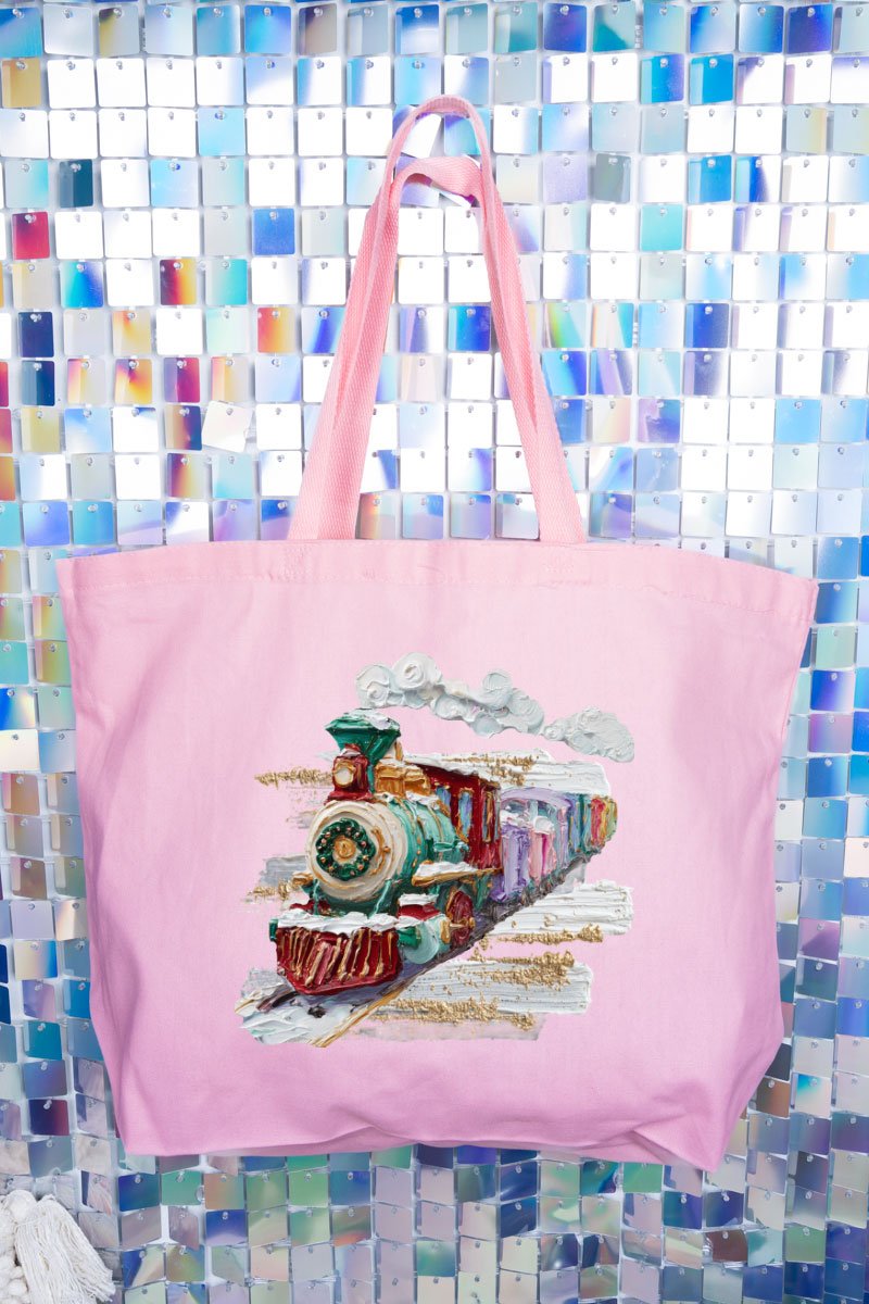 The Painted Train Canvas Jumbo Tote - Wholesale Accessory Market
