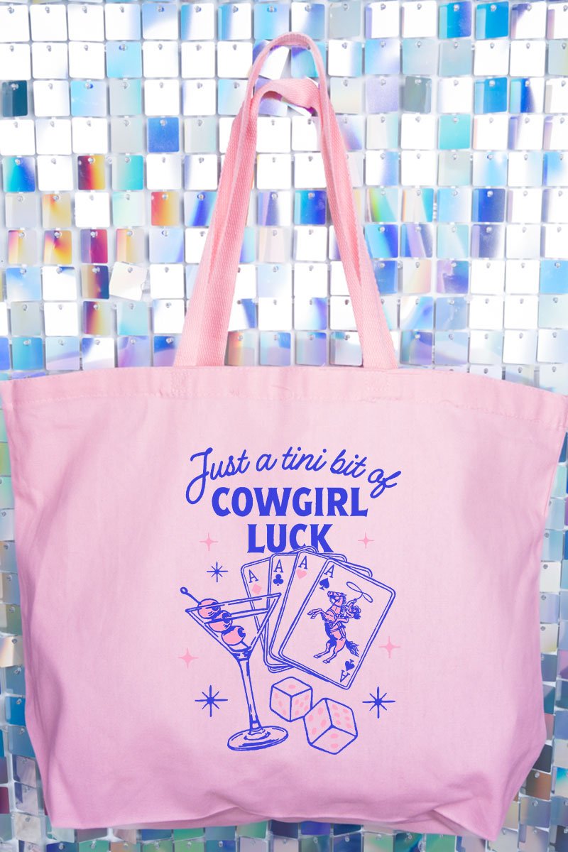 Tini Bit Of Cowgirl Luck Canvas Jumbo Tote - Wholesale Accessory Market