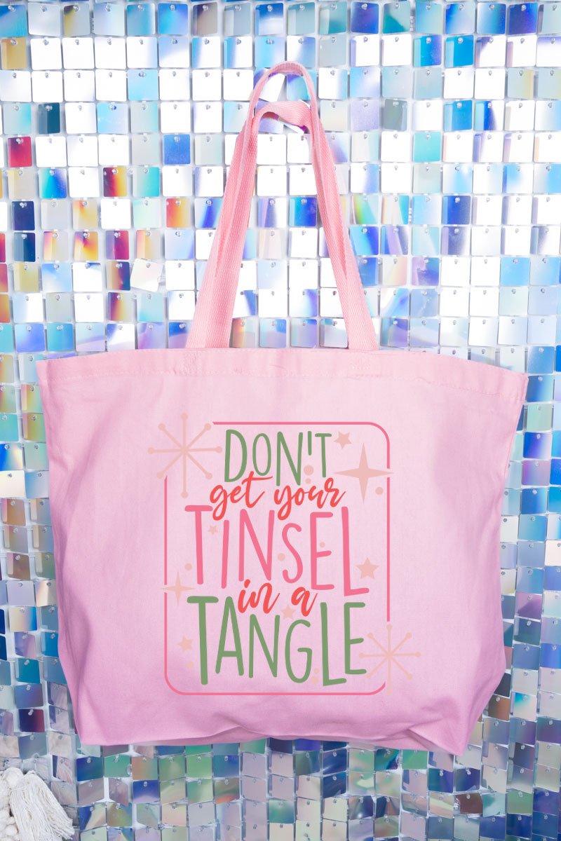 Tinsel In A Tangle Canvas Jumbo Tote - Wholesale Accessory Market