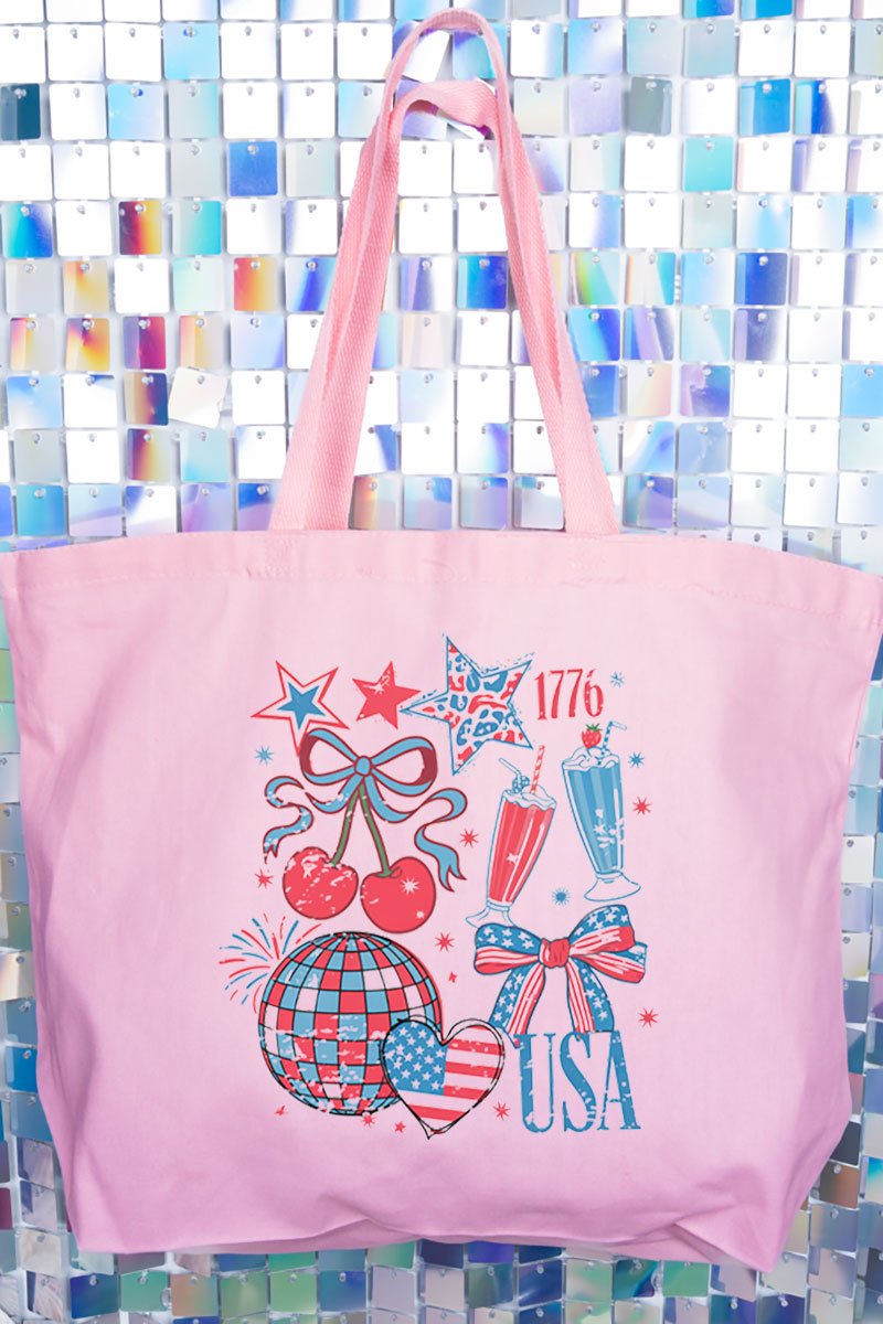 USA Collage Canvas Jumbo Tote - Wholesale Accessory Market