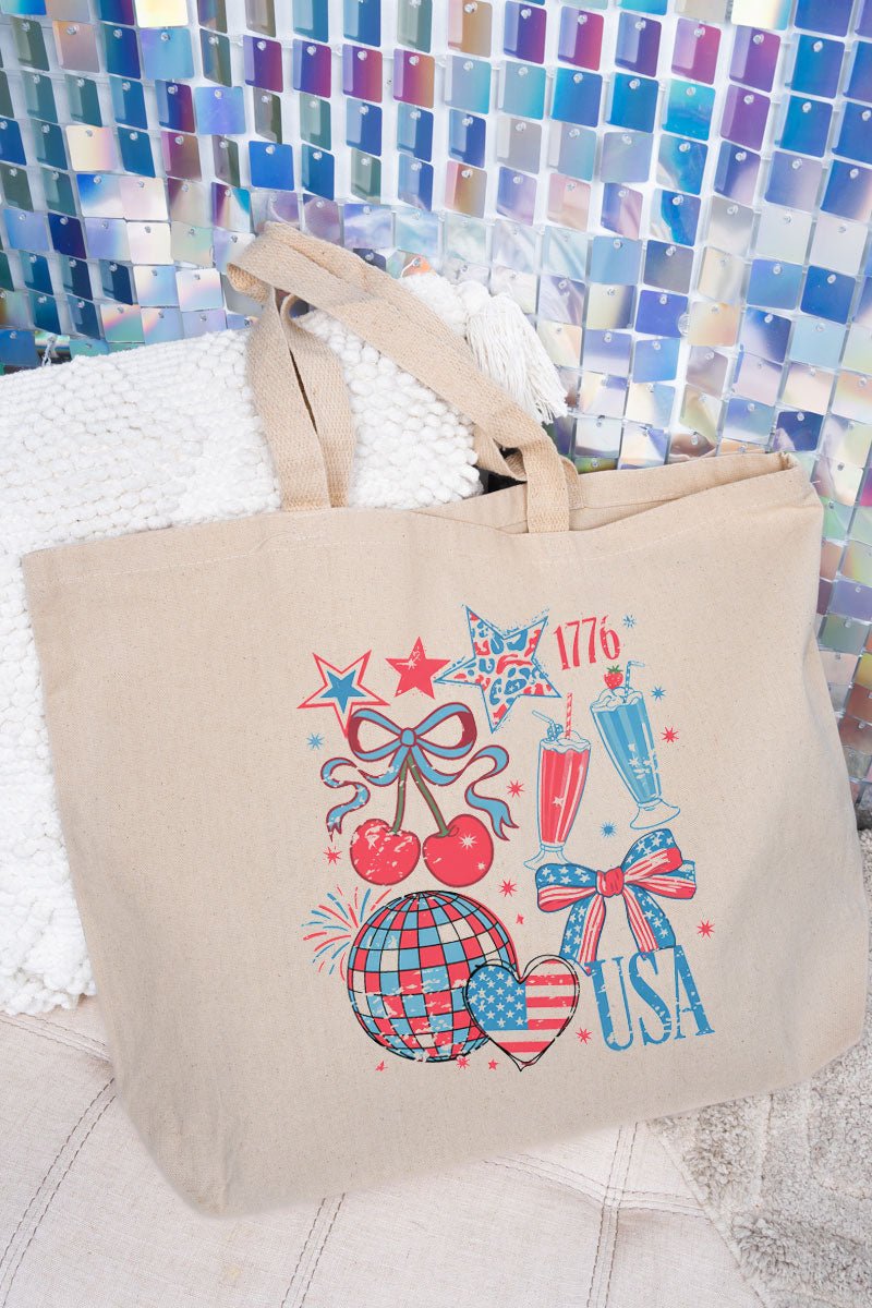 USA Collage Canvas Jumbo Tote - Wholesale Accessory Market