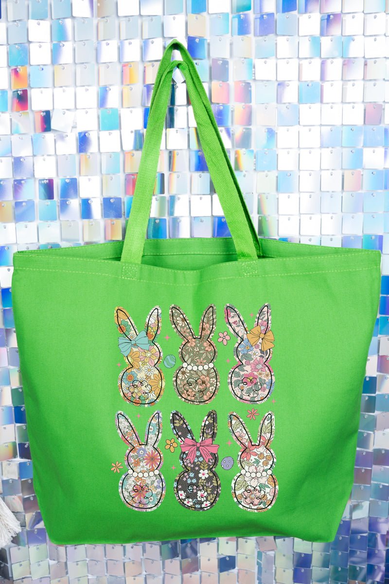 Vintage Bunny Blooms Canvas Jumbo Tote - Wholesale Accessory Market