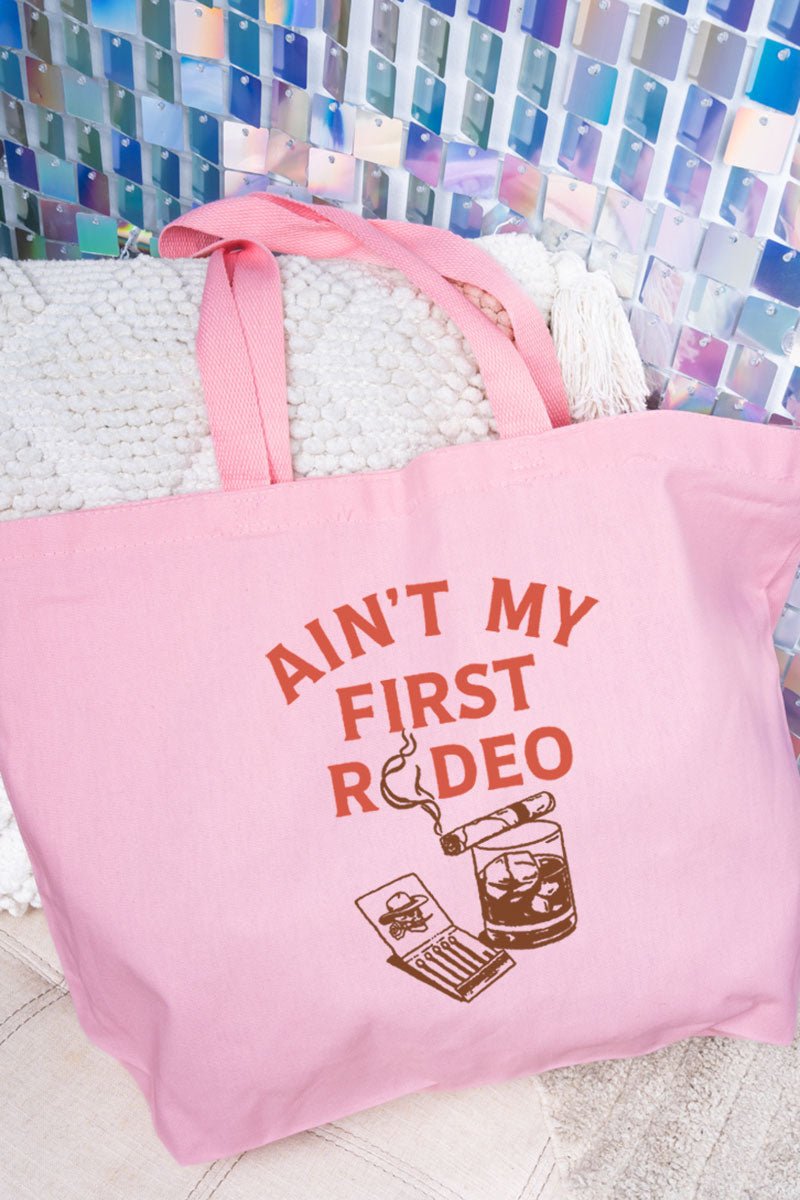 Whiskey Ain't My First Rodeo Canvas Jumbo Tote - Wholesale Accessory Market