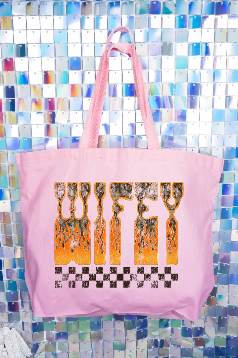 Wildfire Wifey Canvas Jumbo Tote - Wholesale Accessory Market