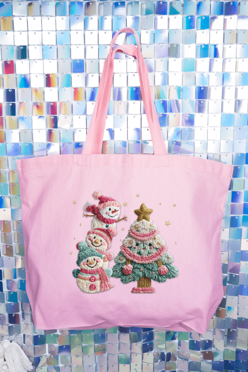 Yarnin' For Christmas Faux Yarn Canvas Jumbo Tote - Wholesale Accessory Market