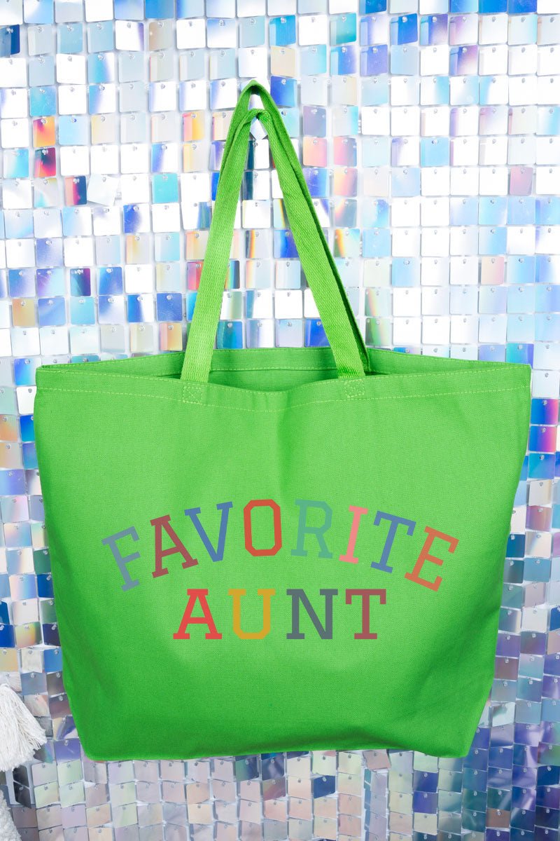 Always The Favorite Aunt Canvas Jumbo Tote - Wholesale Accessory Market