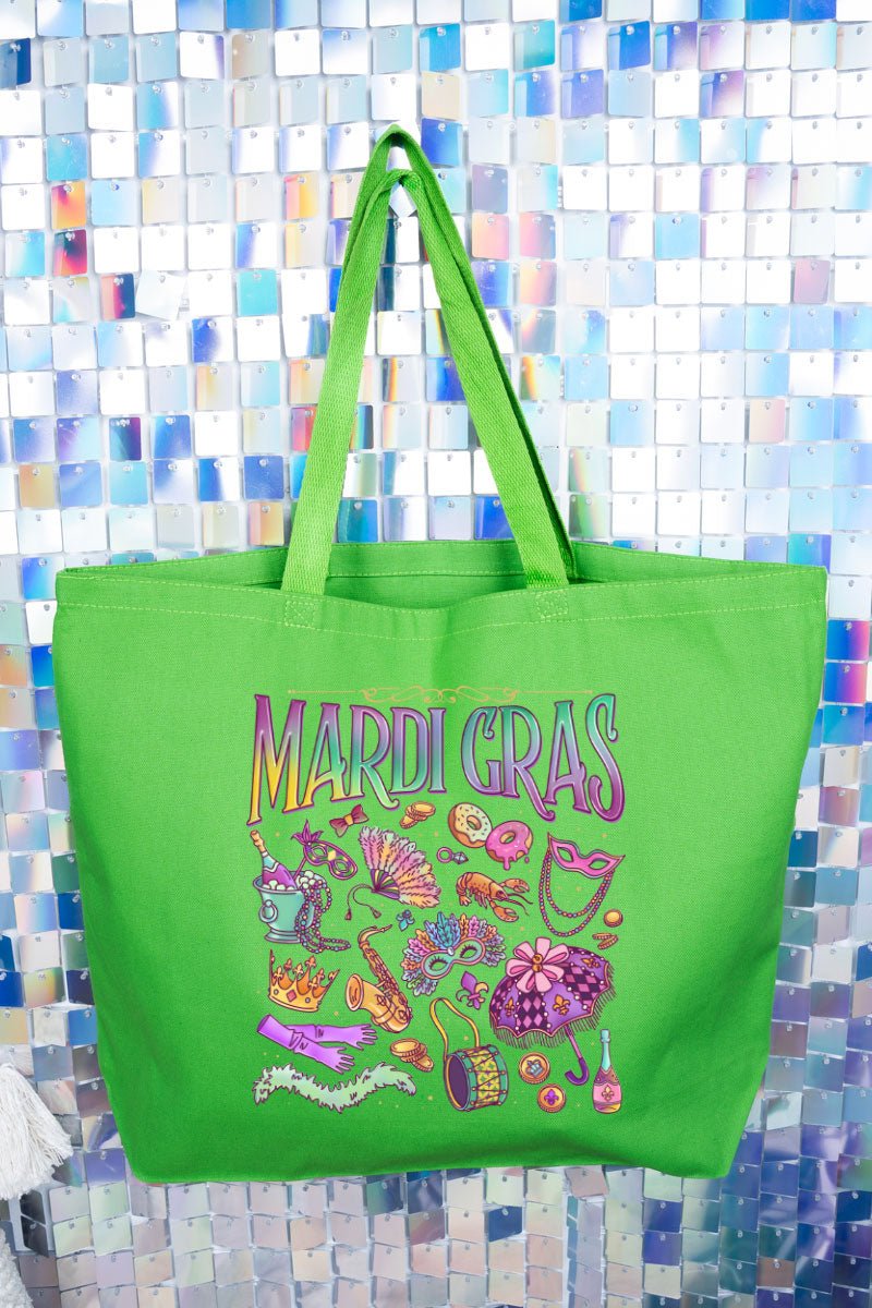 Beads, Bows, and Bourbon St Canvas Jumbo Tote - Wholesale Accessory Market