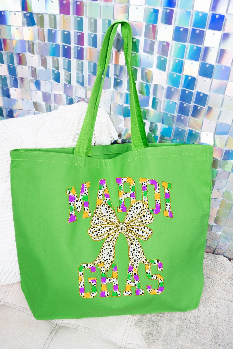 Glitzy Brushed Mardi Gras Canvas Jumbo Tote - Wholesale Accessory Market