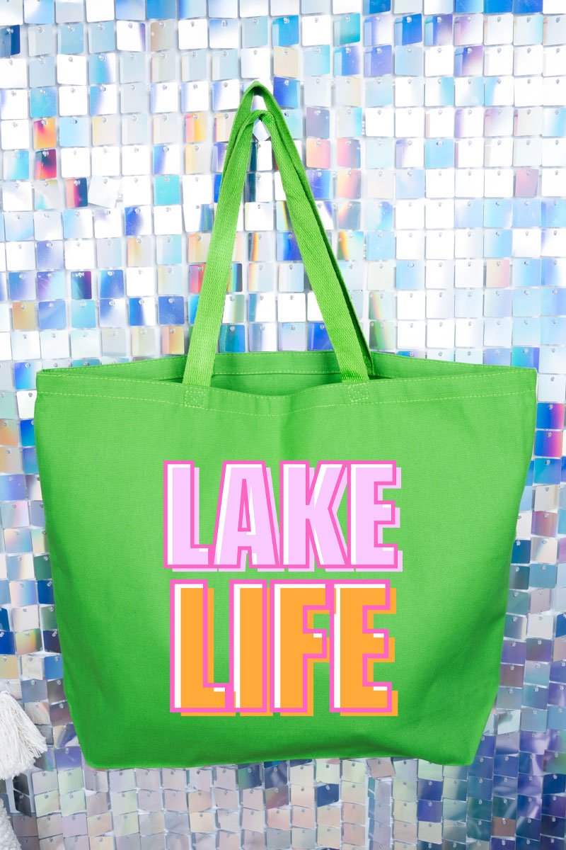 Golden Hour Lake Life Canvas Jumbo Tote - Wholesale Accessory Market