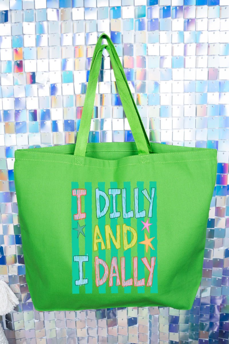I Dilly & I Dally Canvas Jumbo Tote - Wholesale Accessory Market