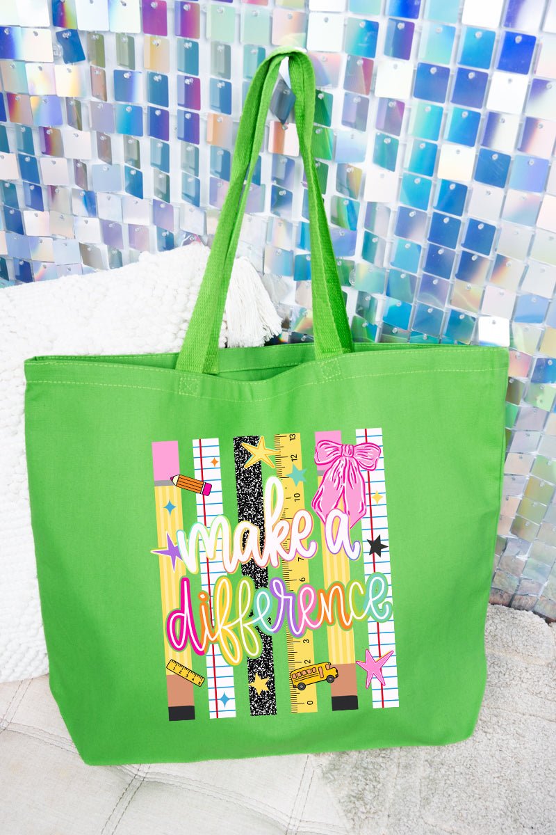 Make A Difference Canvas Jumbo Tote - Wholesale Accessory Market