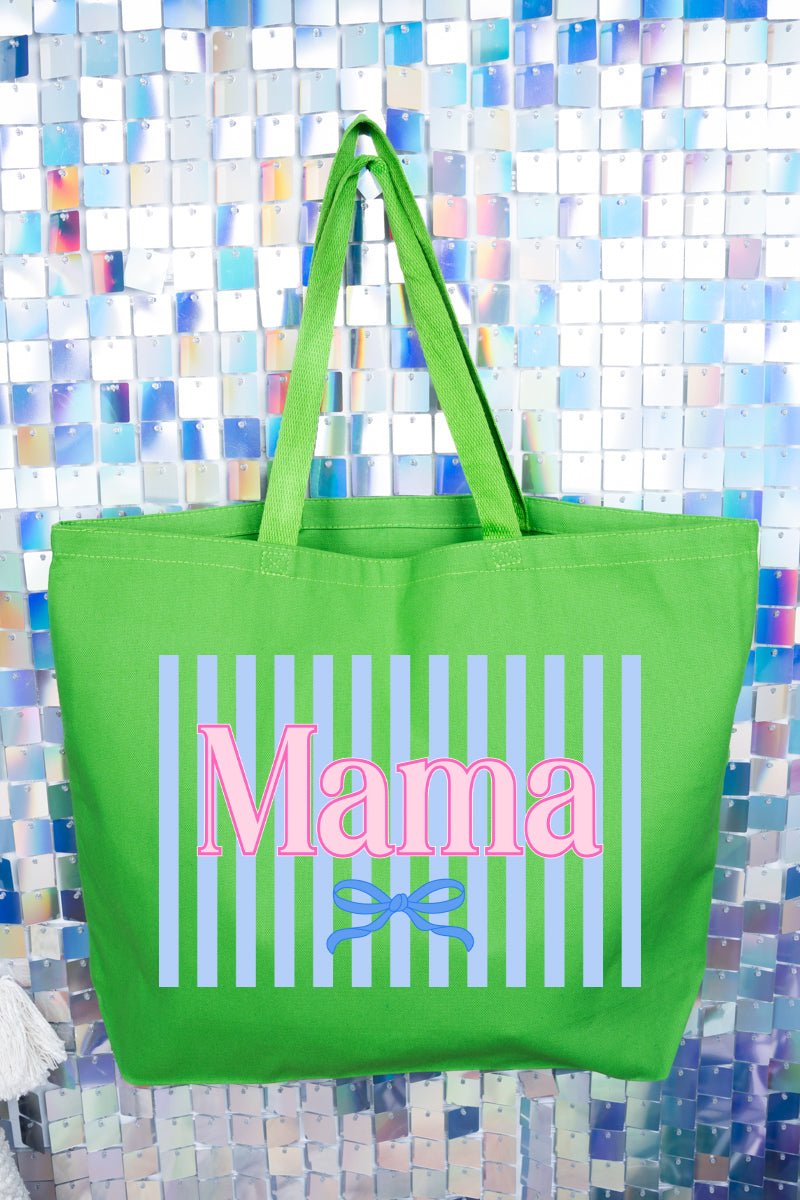 Mama Striped Canvas Jumbo Tote - Wholesale Accessory Market