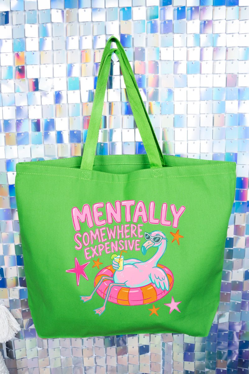 Mentally Somewhere Expensive Canvas Jumbo Tote - Wholesale Accessory Market