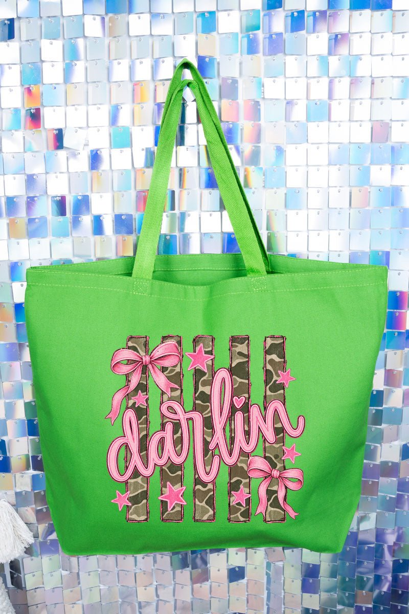 Pink Southern Darlin Canvas Jumbo Tote - Wholesale Accessory Market