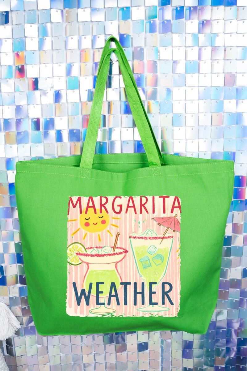 Sip The Sunshine Margarita Weather Canvas Jumbo Tote - Wholesale Accessory Market