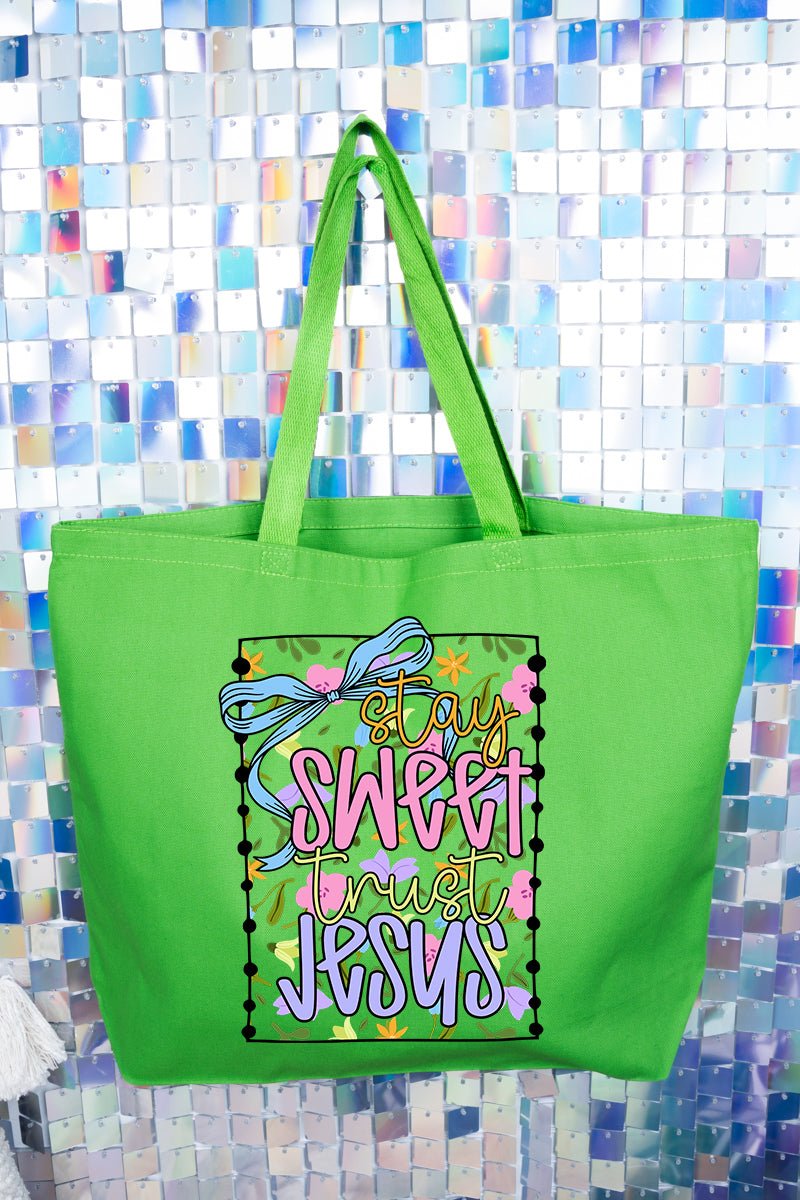 Stay Sweet Trust Jesus Canvas Jumbo Tote - Wholesale Accessory Market