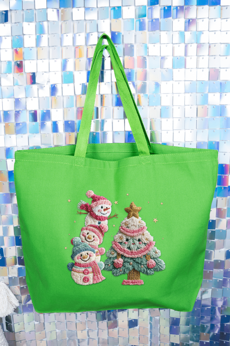 Yarnin' For Christmas Faux Yarn Canvas Jumbo Tote - Wholesale Accessory Market