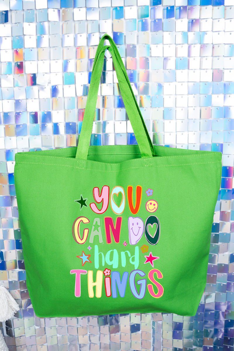 You Can Do Hard Things Canvas Jumbo Tote - Wholesale Accessory Market