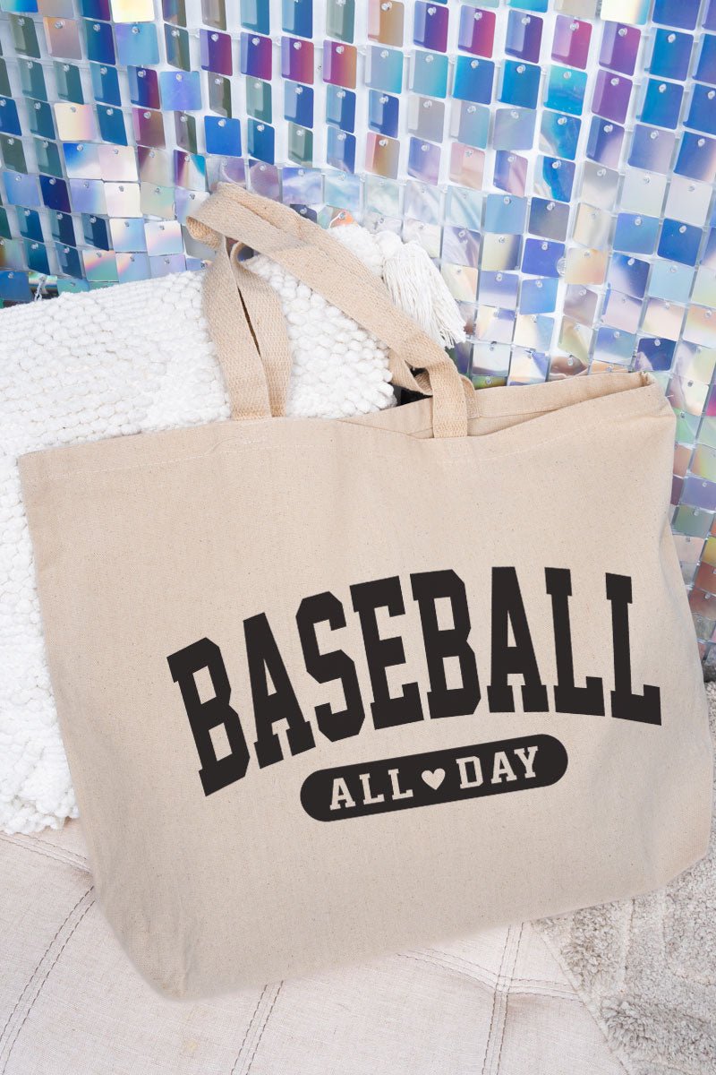 Baseball All Day Canvas Jumbo Tote - Wholesale Accessory Market