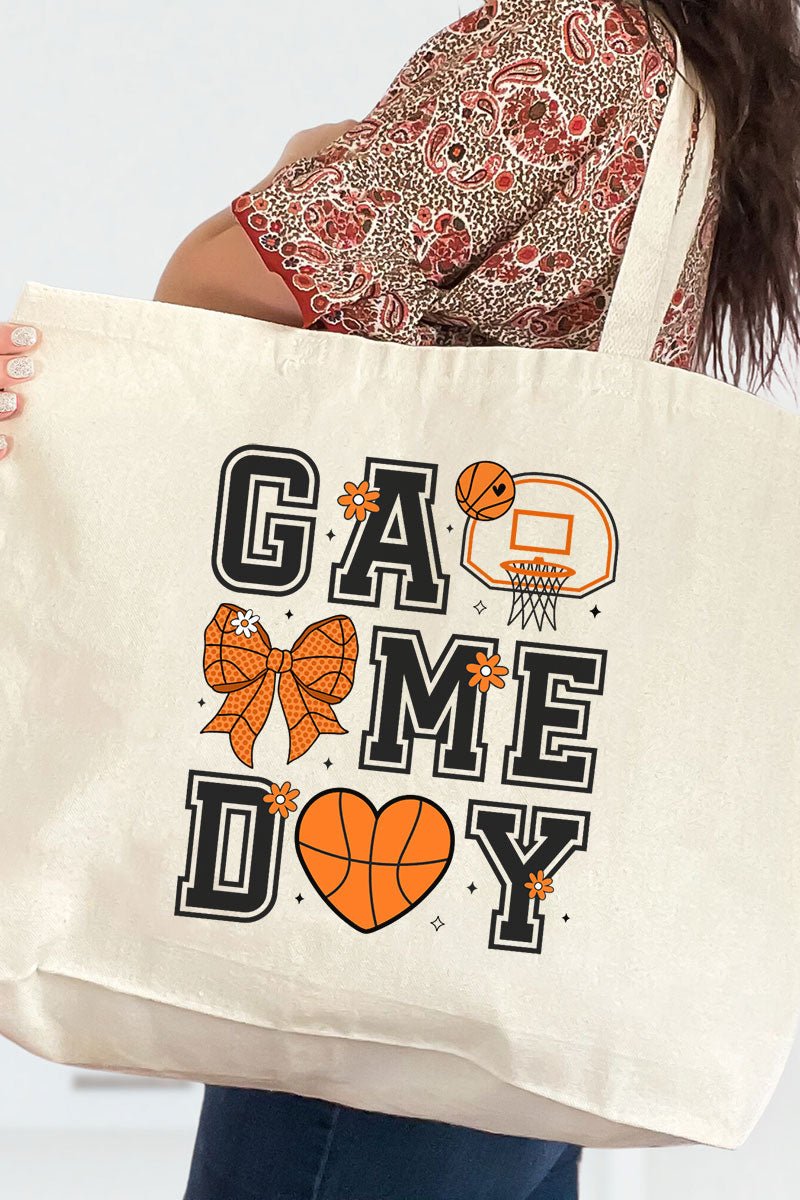 Basketball Game Day Canvas Jumbo Tote - Wholesale Accessory Market