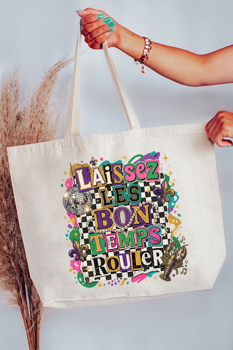 Bold Laissez Les Bon Temps Rouler Canvas Jumbo Tote - Wholesale Accessory Market